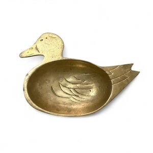 Vintage Brass Duck Trinket Dish